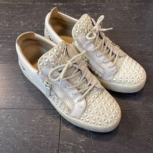 Giuseppe Zanotti white leather Frankie Studded sneakers men size 42.5